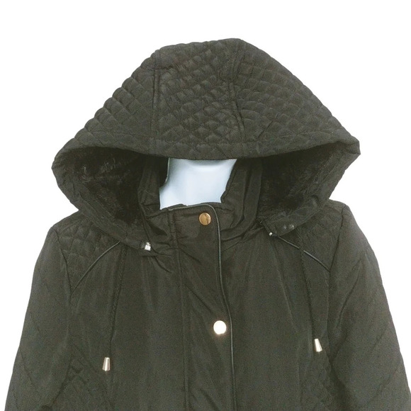 Le  Grenier Quilted Hooded Wind/Water Resistant Coat with Gold Metal Accents M - Picture 2 of 10